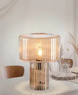 Stolní lampy Paul Neuhaus Stolní lampa Fungus ze skla, jantar