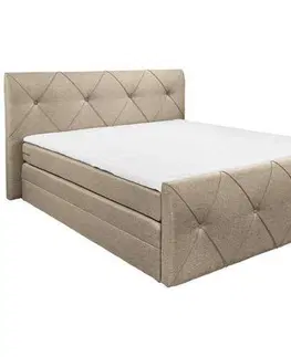 Americké postele Boxspring postel CALGARY Hnědá 180x200 Cm