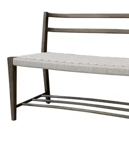 Židle Přírodní dřevěná lavice s výpletem Limoges Bench - 120*47*77cm  Chic Antique 41058300 (41583-00)