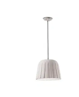 Závěsná světla Ferroluce Závěsná lampa Madame Gres keramická výška 30 cm, bílá