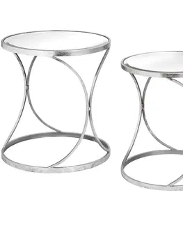 Luxusní a designové příruční stolky Estila Designový zrcadlový set příručních stolků