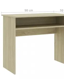 Pracovní stoly Psací stůl s policí 90x50 cm Dekorhome Bílá