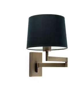 Nástěnná svítidla s látkovým stínítkem FARO ARTIS nástěnná lampa, bronzová/černá, s nastavitelným ramenem
