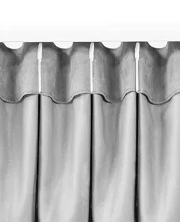 Záclony HOMEDE Závěs MILANA klasický flex 9,5 cm s dvojitým záhybem šedý, velikost 140x225