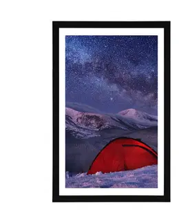 Příroda Plakát s paspartou stan pod noční oblohou