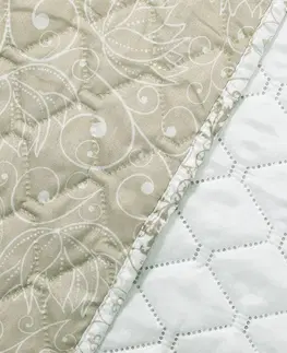 Přehozy Oboustranný přehoz na postel DecoKing Alhambra béžový/bílý, velikost 170x270