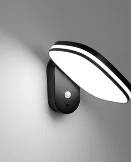 Solární lampy s pohybovým čidlem Eco-Light LED dobíjecí solární nástěnné světlo Chicago, černá, senzor