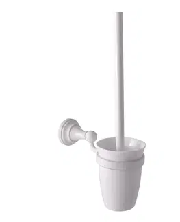 WC štětky SLEZAK-RAV WC štětka, miska keramika, bílá Koupelnový doplněk MORAVA RETRO, Barva: bílá MKA0500B