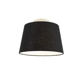 Stropni svitidla Stropní lampa s plátěným odstínem černá 25 cm - bílá Combi