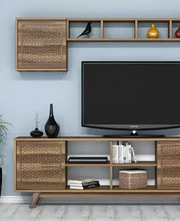 Obývací stěny a sestavy nábytku Televizní stěna AYLA ořech