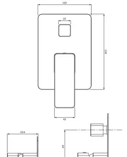 Koupelnové baterie OMNIRES PARMA sprchová baterie podomítková grafit /GR/ PM7435GR