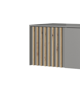 Šatní skříně Nástavec TANKRED 3D, šedá/lamela dub artisan