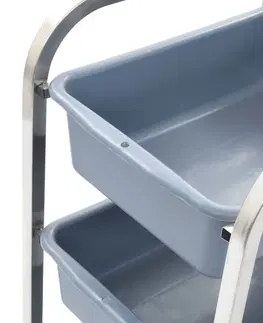 Kuchyňské linky Kuchyňský vozík s boxy nerezová ocel / plast Dekorhome
