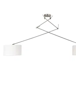 Zavesna svitidla Závěsná lampa ocelová se stínidlem 35 cm bílá nastavitelná - Blitz II