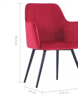 Židle Jídelní židle 4 ks samet / ocel Dekorhome Růžová