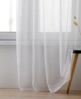 Záclony HOMEDE Záclona Romantic s poutky bílá, velikost 280x290