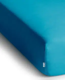 Prostěradla DecoKing Bavlněné prostěradlo AmeliaHome AMBER mořsky modré, velikost 180-200x200+30