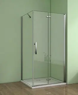 Sprchové vaničky H K Obdélníkový sprchový kout MELODY B8 100x90 cm se zalamovacími dveřmi včetně sprchové vaničky z litého mramoru SE-MELODYB810090/SE-ROCKY10090