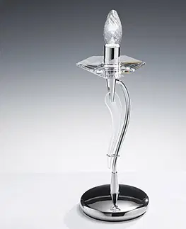 Stolní lampy Metallux Stolní lampa Icaro s křišťálovým sklem, chrom