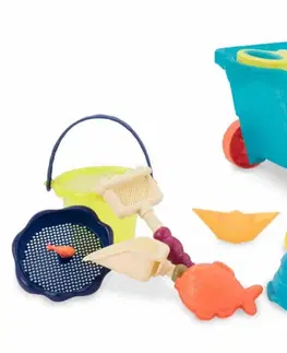 Hračky na zahradu B-TOYS - Vozík s hračkami na písek modrý