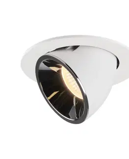 LED podhledová svítidla SLV BIG WHITE NUMINOS GIMBLE L zápustné stropní svítidlo bílé/chrom 3000 K 40° 1006007