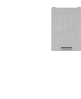Kuchyňské linky JAMISON, skříňka horní 40 cm, bílá/světle šedý lesk 
