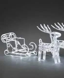 Vánoční dekorace Vánoční venkovní dekorace Sáně s jeleny, 96 LED