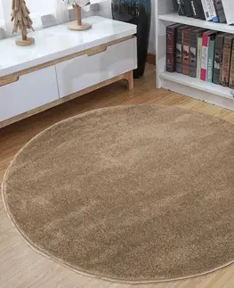 Kulaté a oválné koberce Okrúhly koberec v béžovej farbe Šířka: 200 cm | Délka: 200 cm