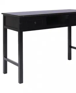 Pracovní stoly Psací stůl se 2 zásuvkami Dekorhome Černá