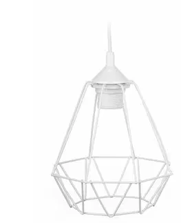 Svítidla DekorStyle Závěsná lampa Paris Diamond 19 cm bílá
