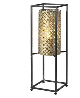 Stolní lampy Freelight Stolní lampa Petrolio, černá / zlatá, výška 47 cm