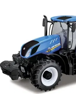 Hračky BBURAGO - 1:32 Farm Traktor New Holland s vlečkou pro koně