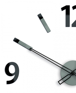 Nalepovací hodiny ModernClock 3D nalepovací hodiny Will šedo-černé