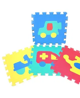 Hračky puzzle WIKY - Měkké puzzle bloky dopravní prostředky 30cm