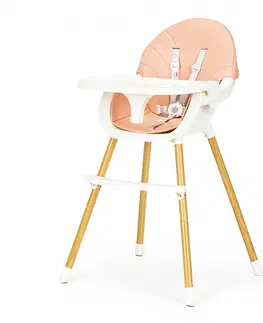 Jídelní židličky Dětská jídelní židlička 2v1 Colby EcoToys růžová