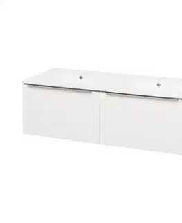 Koupelnový nábytek MEREO Mailo, koupelnová skříňka s keramickým umyvadlem 121 cm, bílá, chrom madlo CN518