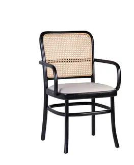 Luxusní jídelní židle Estila Masivní židle TEKA s opěrkami a čalouněním 87cm
