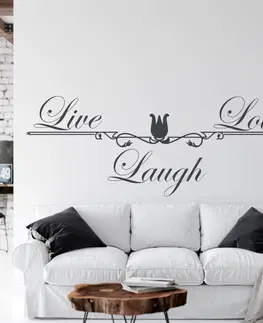 Samolepky na zeď Samolepka na zeď - Live, Love, Laugh (citát na zeď)