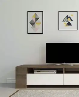 TV stolky Sofahouse Designový TV stolek Gedali 155 cm ořech bílý