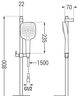 Sprchy a sprchové panely MEXEN/S DQ17 posuvný sprchový set, černá 785174581-70