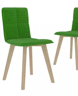 Židle Jídelní židle 2 ks látka / buk Dekorhome Zelená