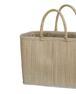 Nákupní tašky a košíky Přírodní hnědá plážová taška z palmových listů Beach Bag - 40*19*27 cm Chic Antique 15024200