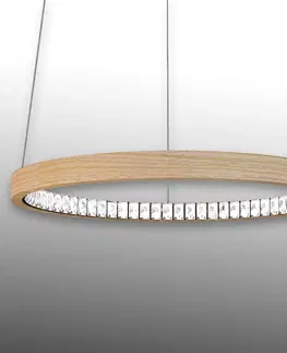 Závěsná světla Masiero Přírodní LED závěsné světlo Libe Round, 90 cm