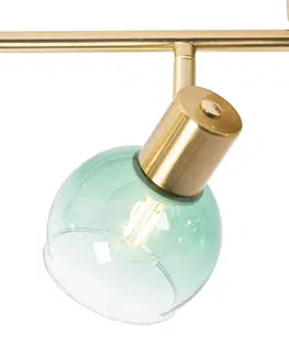 Bodova svetla Art Deco bodová zlatá se zeleným sklem 4-světlo - Vidro