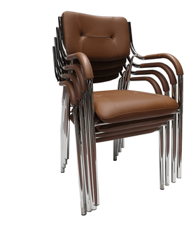 Kancelářské židle Stohovatelná židle MALIGOR, hnědá