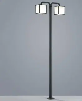 Pouliční osvětlení Trio Lighting LED stožárové světlo Cubango, dvě stínidla