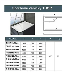 Sprchové vaničky H K Produkty značky Hezká koupelna THOR 110 x 76 cm SE-THOR-11076