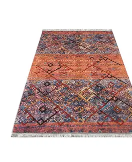 Skandinávské koberce Barevný kvalitní koberec s třásněmi v boho stylu Šířka: 120 cm | Délka: 180 cm