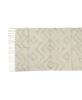 Koberce a koberečky DekorStyle Vzorovaný koberec s třásněmi SKAN 60x90 cm béžový