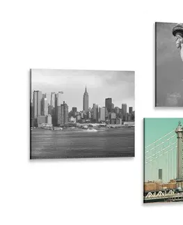 Sestavy obrazů Set obrazů zajímavá kombinace města New York